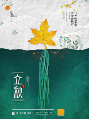 传统节日24节气立秋海报