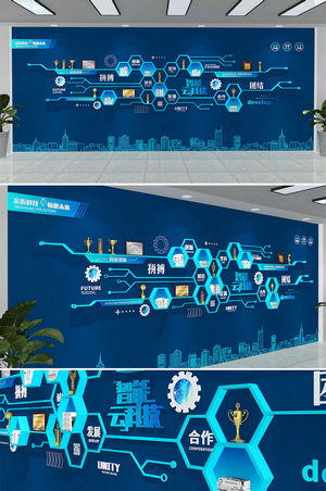 企业发展历程文化墙荣誉墙