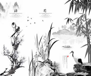中式古风水墨古典中国风背景图