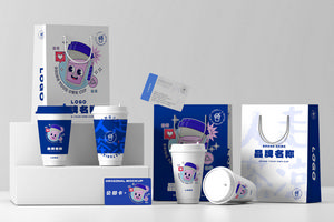 奶茶品牌VI贴图样机