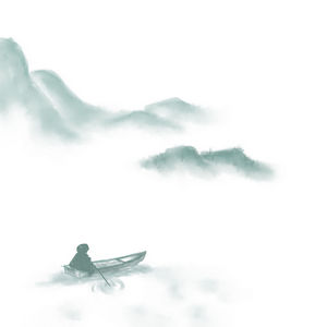 中国风PNG手绘国潮山水元素