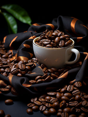 咖啡豆的产品摄影图