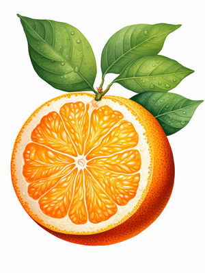 半个橙子插图元素