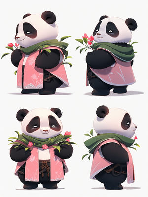 一只可爱的卡通熊猫
