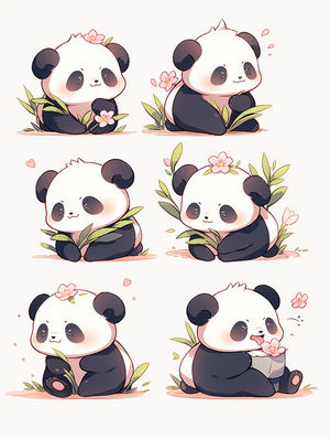一只可爱的卡通熊猫