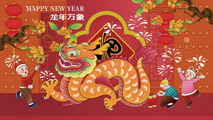 2024龙年新年插画海报